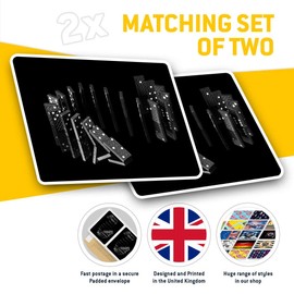 Rectangle Stickers (Set of 2) 10cm - Black Dominoes Game Retro Fun Decals for Laptops,Tablets,Luggage,Scrap Booking,Fridges, 3111