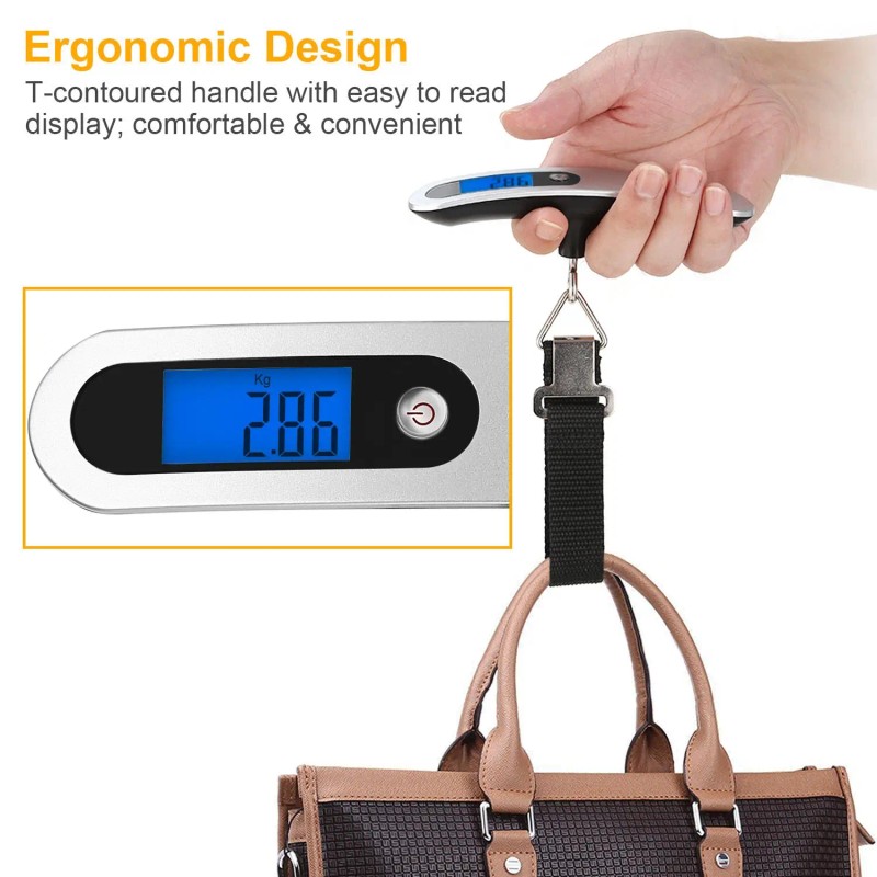 Portable 50kg 10g LCD Digital Luggage Scale Hanging Electronic Weight