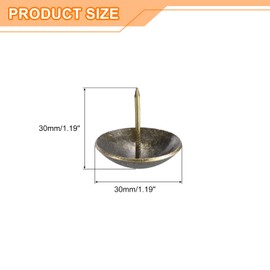 uxcell Upholstery Tacks Nail Pins Furniture, 20Pcs 30x30mm Thumb Tack Pins Assortment Kit Carbon Steel for Home Sofa DIY Decorative Nail Heads Nails, Green Bronze