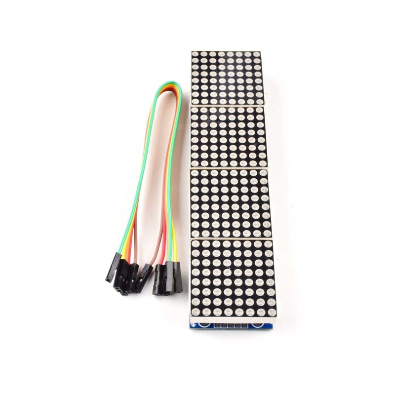 8x8 64-Dot-Matrix (Red) MAX7219, 4 Module Cluster