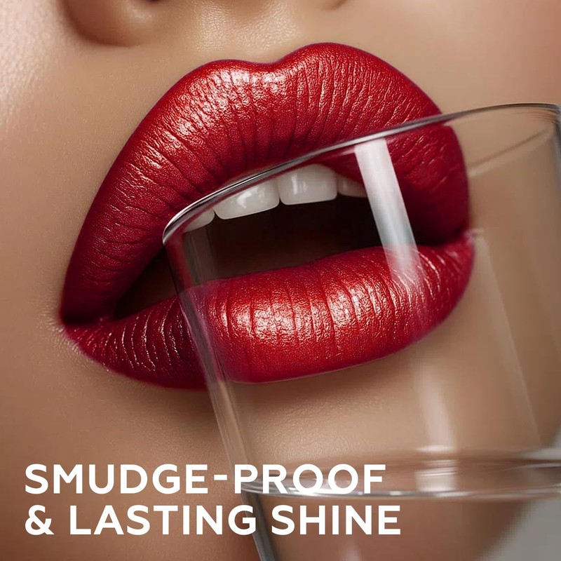 FOCALLURE Metallic Liquid Lipstick,Non Stick Cup Lip Gloss,High Impact Lip