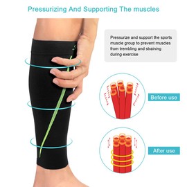Calf Compression Stockings Without Foot, Calf Bandage Compression Varicose Veins Stockings Compression Sleeves Thrombosis Stockings with Gradient Compression 20-25 mmHg for Running and Sports Recovery