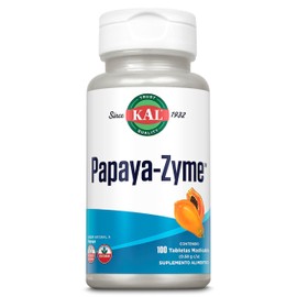 KAL Papaya-Zyme Papaya Enzimas Digestivas Apoyo a la Digestión y la Absorción de Nutrientes - Suplementos Alimenticios Para Mujer  Hombre - Digestive 
