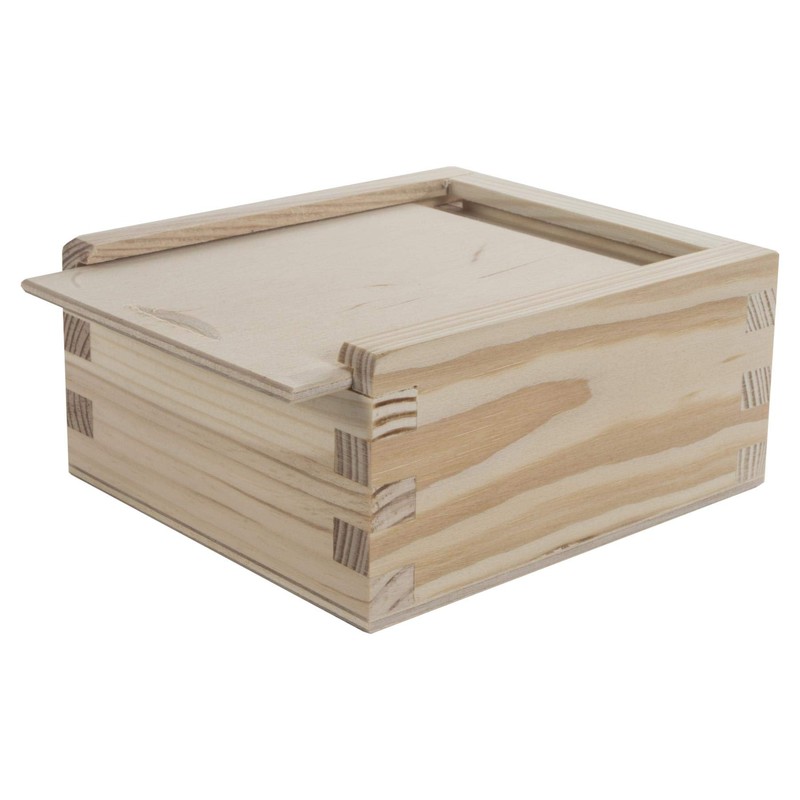 WooDeeDoo Small Wooden Decorative Sliding Lid Box | 10.5 x