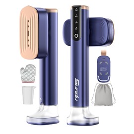 Travel Steamer for Clothes with 180 ml Water Tanks,15s Fast Heat-up,24 g/min Strong Steam Performance, Portable Garment Steamer with Touch Control, Steam Iron Gold Blue