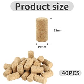 40 Pcs Wine Corks – Natural Corks for Bottles, Tapered Wooden Cork Stoppers for Crafts, Home Brewing, Wine Bottles, Decorative Cork for Sealing and Storage