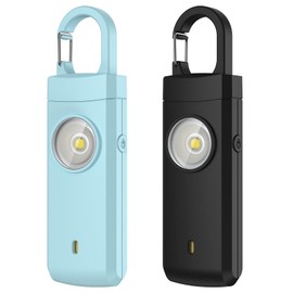 ANKOSHUN Rechargeable Personal Alarm for Women - 2 Pack Christmas Birthday Gifts for Women, Daughter, College Student, Teen Girl, Night Workers, Elders, Kids, Siren Alarm, USB Charging, Aqua&Black