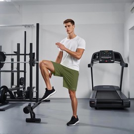 ZONBAILON Pantalones cortos deportivos deportivos para hombre con bolsillos, 17,78 cm, Verde ejército, X-Large