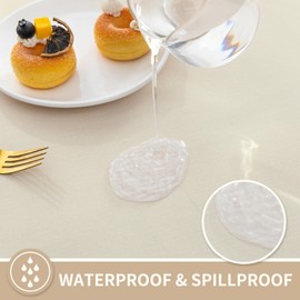 HOMOHEINI Rectangle Table Cloth,100% Waterproof Tablecloth Oil Proof Spill Proof Vinyl Table Cloth, Wipe Clean Plastic Table Cover for Dining, Camping, Indoor and Outdoor 54" x 78",Beige