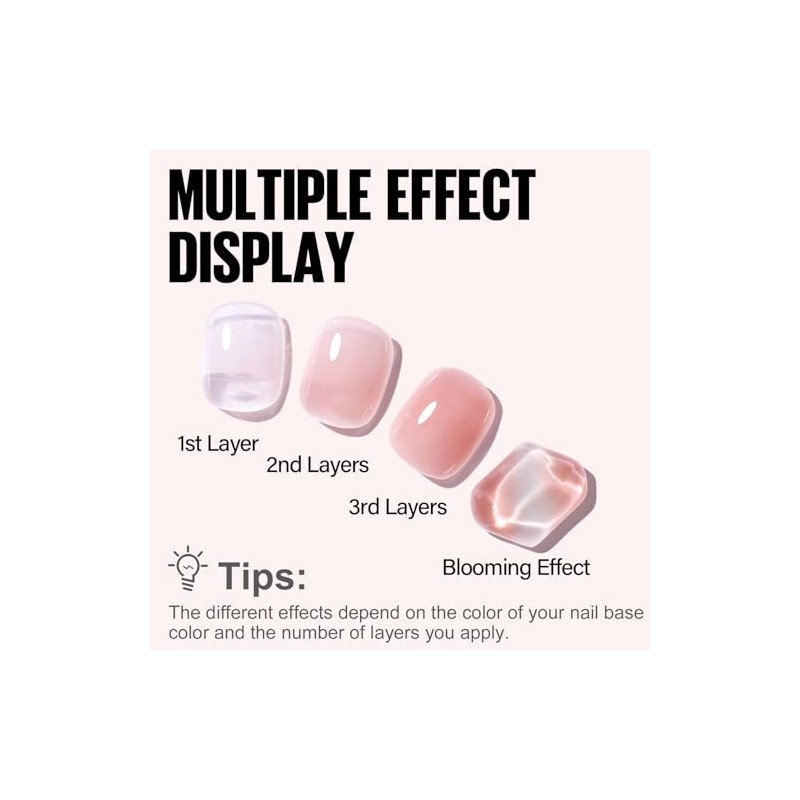 TOMICCA UV Nagellack Hellrosa, 8ml Gel Nagellack, UV LED Soak