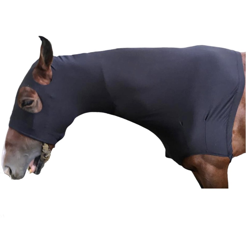 Majestic Ally Horse Stretch Lycra Zip Up Hood Black Small