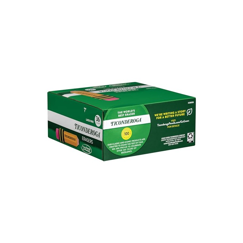 TICONDEROGA 38936 - Borradores con forma de lápiz, amarillo, paquete