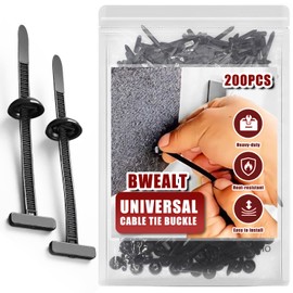 200Pcs Nylon Universal Cable Tie Buckle - Heavy Duty Self-Locking Push Pin Design with Button, UV Resistant Fasteners for Car Repair (Fender, Bumper, Trunk Liner), Wire Bundling, Home & Garage