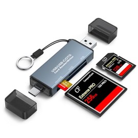 Lector de Tarjetas USB C OTG para TF, SD, Micro-SD USB 2.0 a CF/SD/TF Adaptador de tarjeta de memoria para CFI/CFII/TF/SD/Micro SD/SDHC/SDXC/MMC Compa