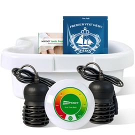 MSFOOT Upgraded Ionic Foot Bath Detox Machine, Foot Spa Bath for Home Use, Foot Cleaner Machine To Remove Toxins with 2 Arrays, 15 Disposable Foot Bath Liners, Detox Sea Salt, Upgraded Durable Basin