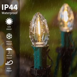 15 Pack C7 Led Christmas Lights Bulb, C7 Replacement LED Christmas Lights Outdoor Bulb, C7 Shatterproof Led Bulb for Christmas String Lights, E12 Base, Commercial Grade Warm White Bulbs