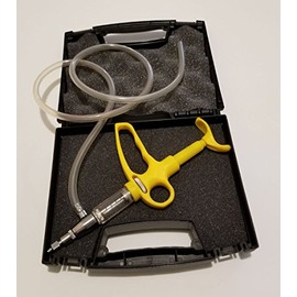 Automatic Vaccinator Dose Syringe 5mL Plastic Barrel Livestock Veterinary + Protective Locking Carrying Case