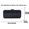 Boutique De FGG Black Crystal Clutch Purse for Women Formal