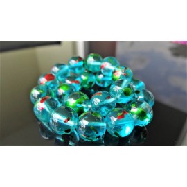 RAYON Aqua Splash Gemstone bead bracelet for Men Stretch 10mm - 8" inch Multicolor