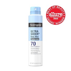 Neutrogena Ultra Sheer Dry Touch Sunscreen Spray SPF 70 Broad Spectrum UVA UVB Protection Lightweight Water Resistant up to 80 Minutes PABA Oxybenzone