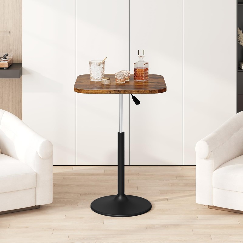 MAHANCRIS Bar Table, Height-Adjustable Pub Table 26.8-36.2 Inches, Cocktail Tables