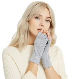 NOVAWO Wool Blend Fingerless Gloves Warm Arm Warmers Unisex Typing Gloves