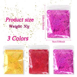 Red Holographic Glitter, Glitter Craft Glitter Powder, 50 g Glitter for Crafts, Craft Glitter Red, Holographic Coarse Glitter, Powder Glitter for Crafts for Nail Art, Make Up Face