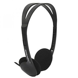 Esperanza EH119 Black Wired On-Ear Headband Headphones – On-ear Headphone with Hair Ribbon, 2 Metre, Black
