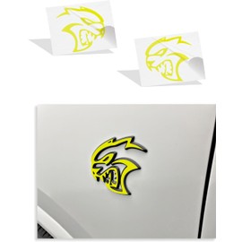 Reflective Concepts 2021, 2023-2025 Durango SRT Hellcat Fender Emblem Overlay Decal Stickers - (Color: Reflective Lemon Yellow)
