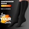 2 Pair Plus Size Closed Toe Compression Socks with Zipper,