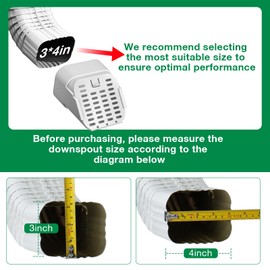 3"x4" Type-A Gutter Downspout Extensions Gutter Downspouts Downspout Diverter Outlet Filter and Leaf Guard for Bottom of Downspouts Extender Adapter for 3 inch x 4 inch downspout Limestone