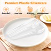 SIUQ 360 Count Heavy Duty Clear Plastic Silverware,Plastic Cutlery Set