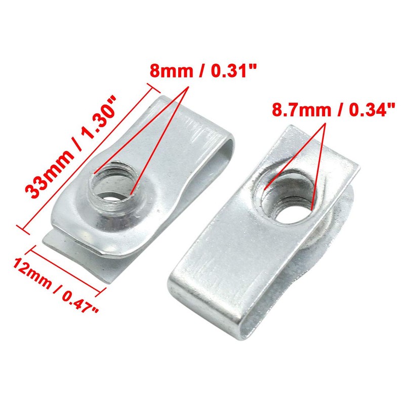 X AUTOHAUX 4pcs Spring Metal U-type Clip with Screws Car