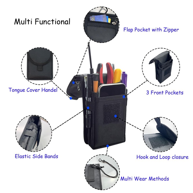 Belt Tool Pouch,Tactical Utility Pouch, Heavy-Duty Nylon EDC Multitool Organizer,Cell