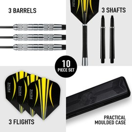 Harrows Torpedo Darts, 80% Tungsten Steel Tip Dart Set 21g, 22g, 23g, 24g, 25g, 26g & 27g - Includes Nylon Shafts, Marathon Flights & Darts Travel Case.