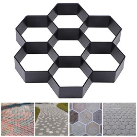 Skelang Hexagon Pavement Mold, 11.4"×11"×1.7" Reusable Walk Path Maker, Concrete Cement Pavement Mold for DIY Garden Concrete Path, Patio Lawn Walkway, Yard Floor Paving