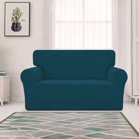 Easy-Going Stretch Jacquard Loveseat Couch Cover, 1-Piece Soft Sofa Cover, Sofa Slipcover with Anti-Slip Foams, Washable Furniture Protector for Kids, Pets (Loveseat, Deep Teal)