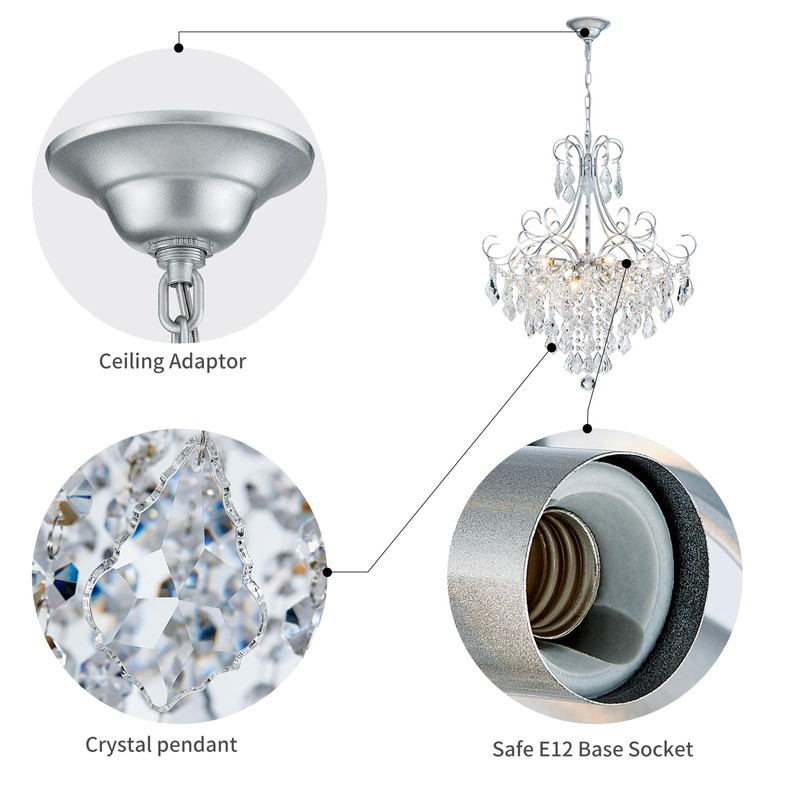WUZUPS Crystal Chandelier 10-Light Pendant Ceiling Light Modern Lighting Fixture