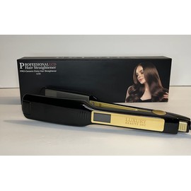 Luxury Beauty Inc Professional Titanium 1.75-Inch Flat Iron Hair Straightener with Digital LCD Display Dual Voltage Instant Heating Bone Straight Silky Smooth Shiny Hair Iron