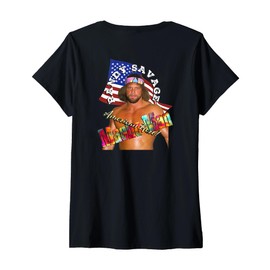 Womens Randy Savage_001_Back Printed V-Neck T-Shirt