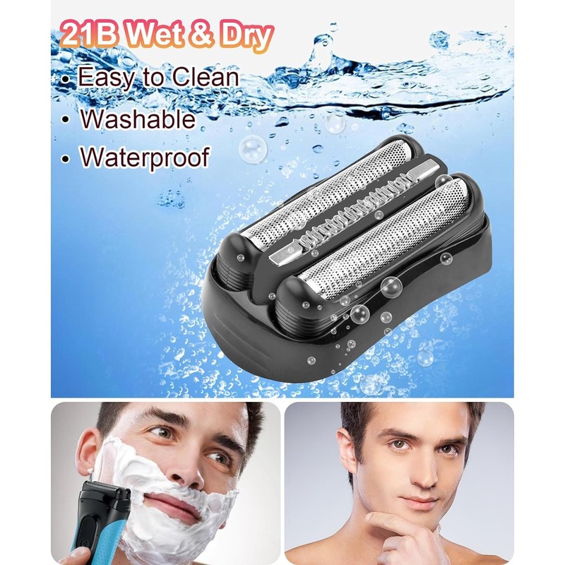 21B Series 3 Shaver Replacement Heads Compatible with Braun S3