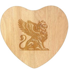 'Majestic Griffin' Wooden Heart Shaped Chopping/Cutting Board (WB00078033)