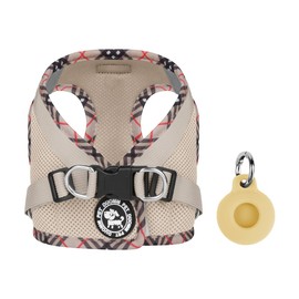 Anlitent Escape-Proof Puppy/Cat Kitten Harness AirTag Case with Key Ring (Secure Holder Protective Cover for Air Tag) for Extra Small Dogs, Kitty,Pet Vest Harnesses XS Cat Collar Airtag Holder