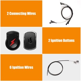 Barbqtime Ignition Kit for Charbroil Gas Grills, 4 Outlet Ignitor Module Replacement with Wires and 2 Push Buttons for Charbroil Grills, Ignition System for Char-Broil, Part G511-0055-W1