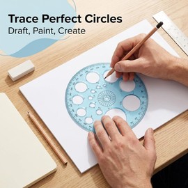 Circle Stencil Template, Hollow Drawing Templates for Painting, Drafting, and Craft Projects, Durable and Reusable