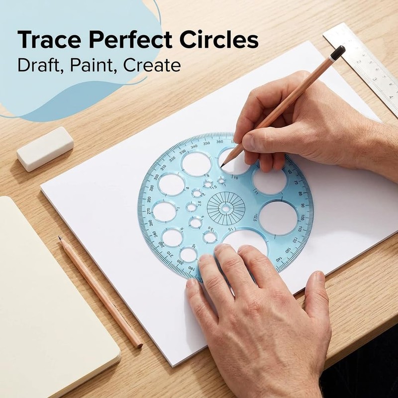 Circle Stencil Template, Hollow Drawing Templates for Painting, Drafting, and