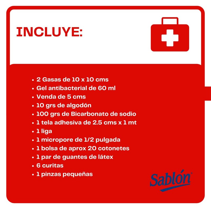 Sablon Botiquín Sablón Wacky con Medicamentos Básicos para Primeros Auxilios