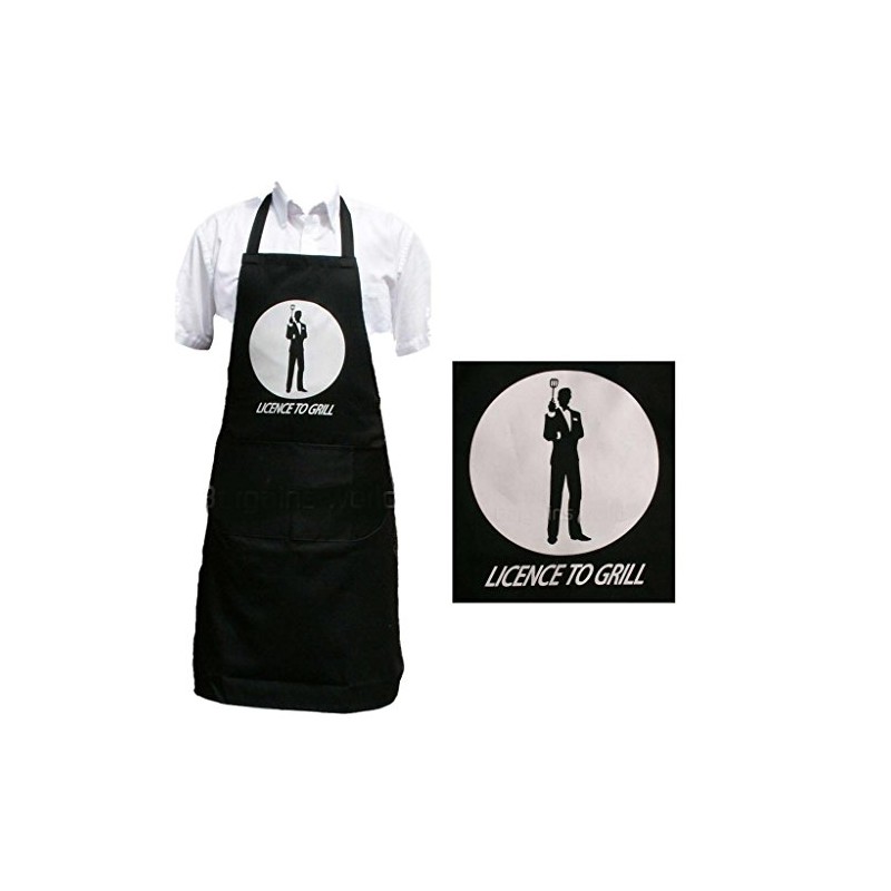 Licence to Grill James Bond Novelty Apron. BBQ or Kitchen.