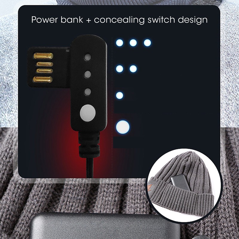 Electric Warm Heated Hat Skin Friendly Warm USB Heat Hat