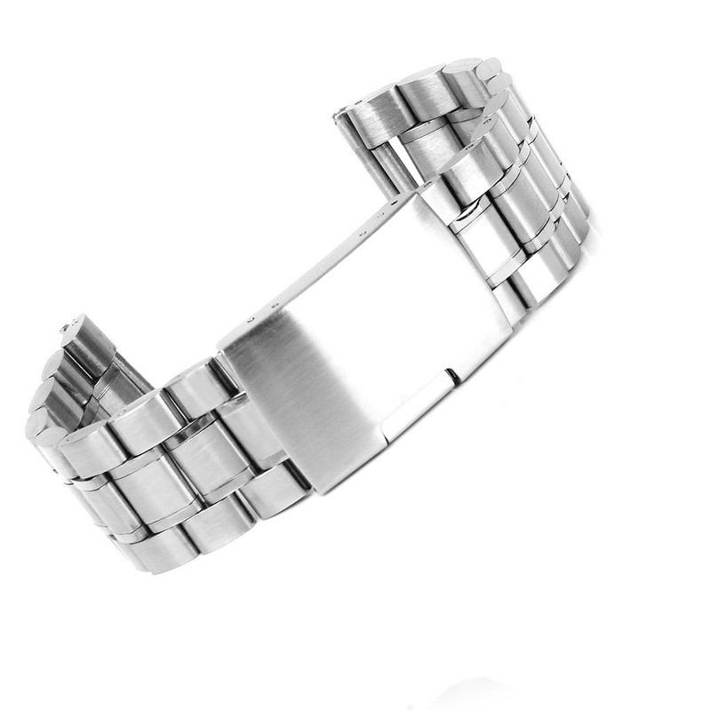 時計バンド　交換ベルト　ステンレス製　腕時計ストラップ　20mm (シルバー)